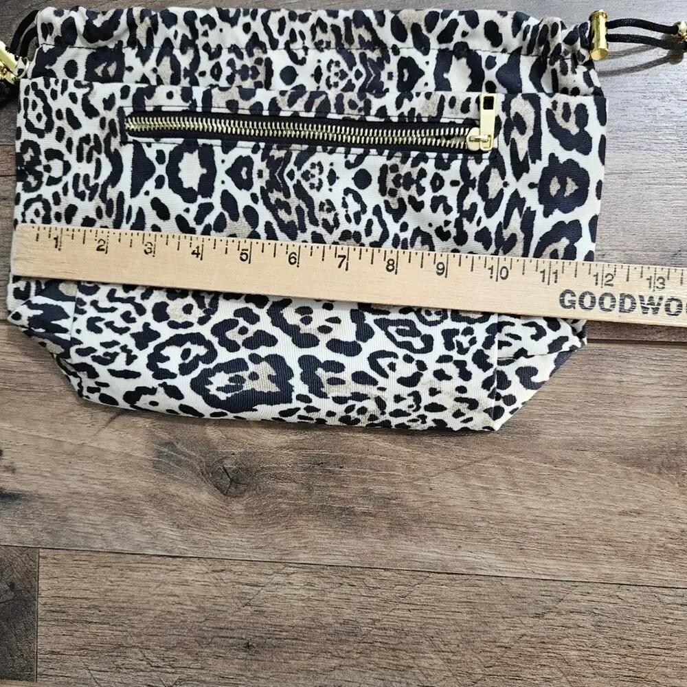Chico's Black and Cream Animal Print Cosmetic Bag Travel‎